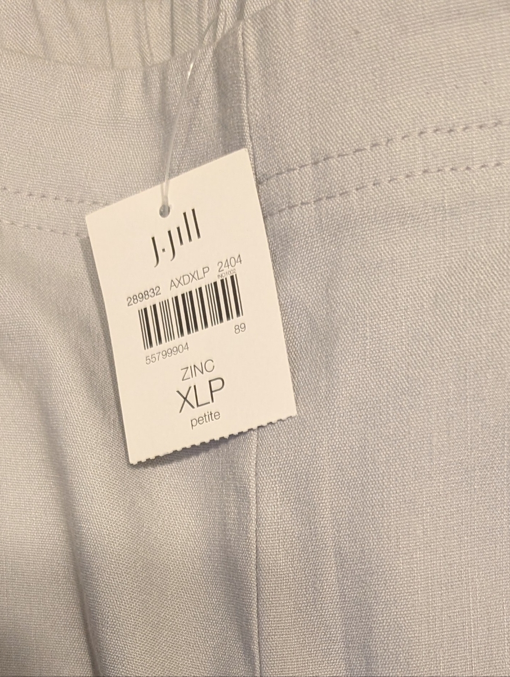 J Jill Womens Linen Blend Pants Gray NWT XLP Pintucked Straight Stretch Slim Leg - Picture 5 of 10